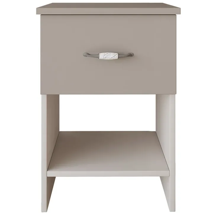 Set 2 comodini moderni 40x59h cm 1 cassetto beige Emporio
