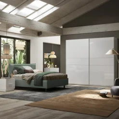Set 2 comodini 50x52h cm 2 cassetti bianco lucido Silky