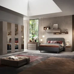 Set 2 comodini 52x58h cm 3 cassetti marrone bronzo rovere scuro Riace