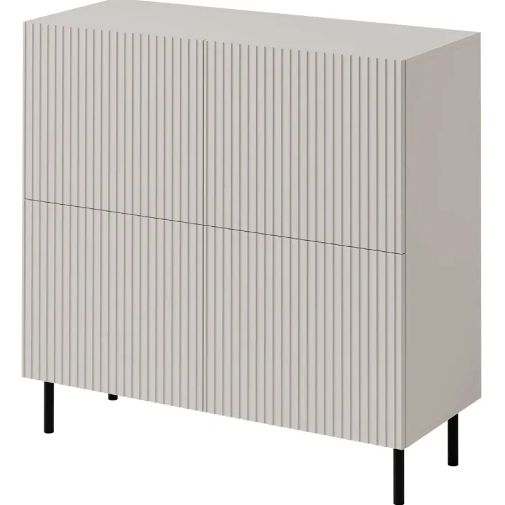 Set mobili soggiorno completo con frontali cannettati beige Ziggy 3
