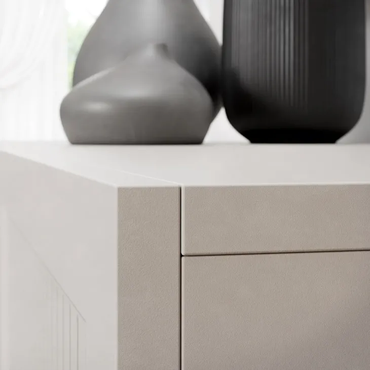 Set mobili soggiorno completo cannettato beige cashmere Rolly