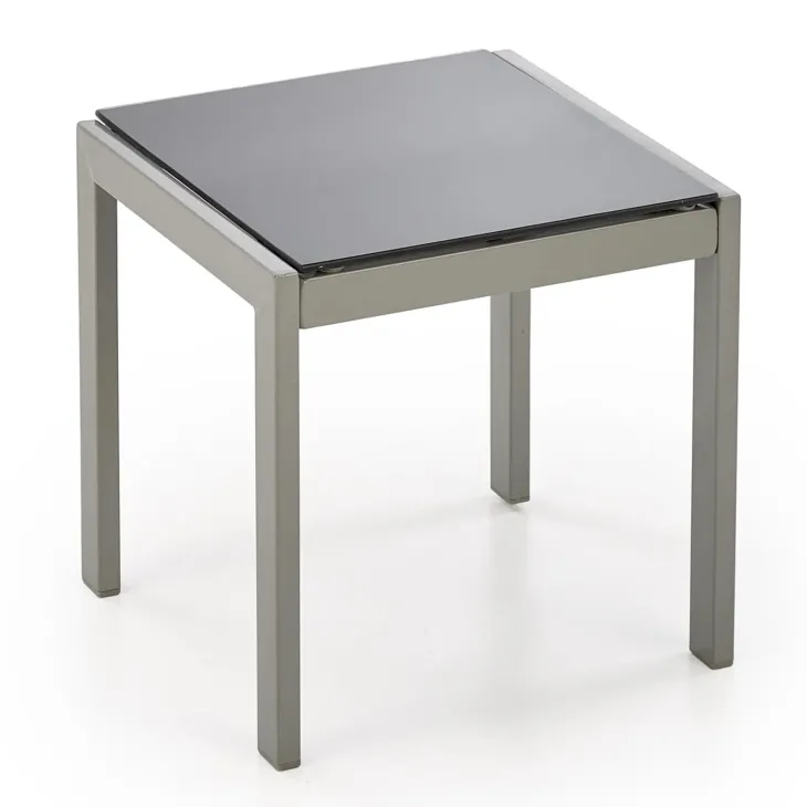 Set 2 sdraio da giardino con tavolino relax nero grigio Marea