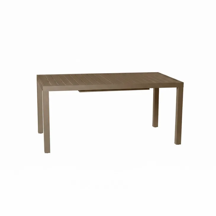 Set tavolo da giardino allungabile 160/240cm tortora + 4 sedie con braccioli quadrati tortora Brezza