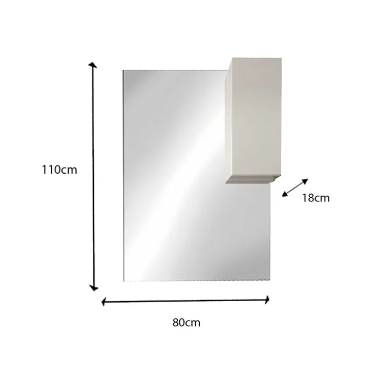 Specchiera 80x110cm da bagno con led e pensile bianco lucido Minister