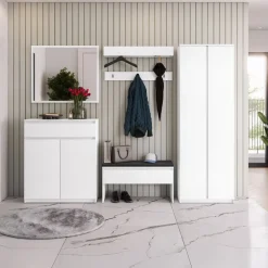 Specchio ingresso da parete 92x77cm bianco Accent