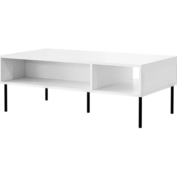 Tavolino da salotto 110x60cm 2 vani bianco opaco Stark