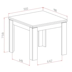 Tavolo allungabile 90x90cm moderno a libro bianco frassinato Calla