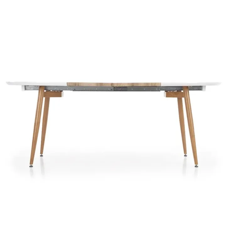 Tavolo 120/200cm rotondo ovale bianco rovere sanremo Papiro Gihome®