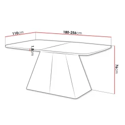 Tavolo da pranzo allungabile 180/256x110cm industrial cashmere metallo cashmere Rail