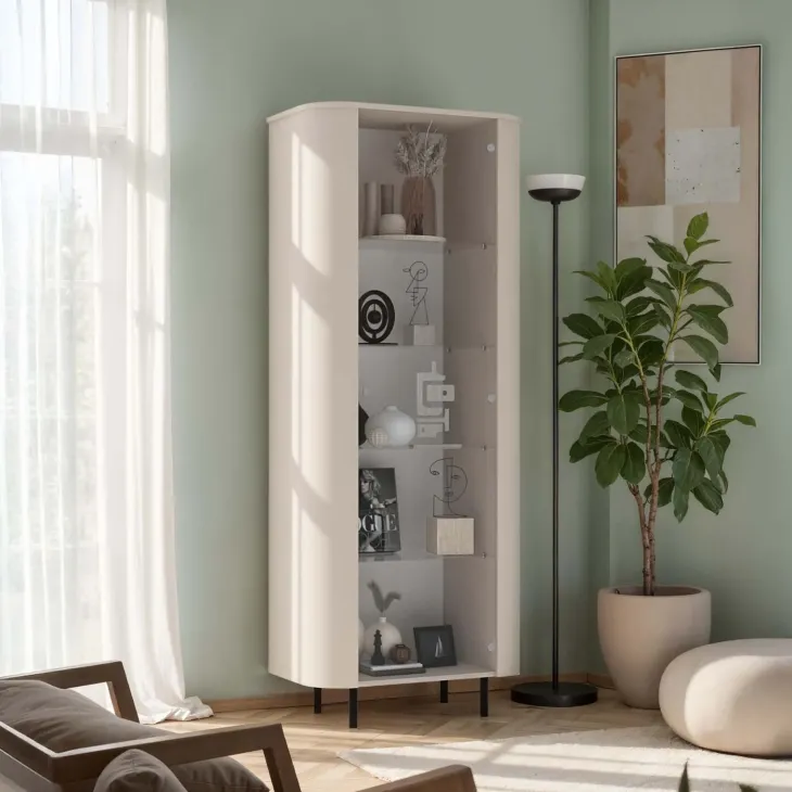 Vetrinetta 80x200h cm 1 anta beige cashmere Lucrezia
